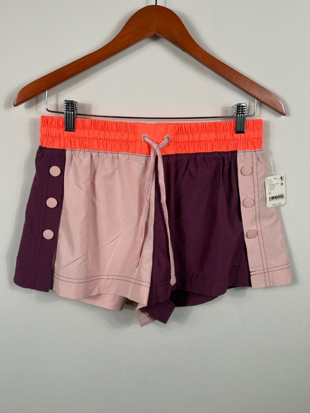 FP Movement Invigorate Colorblock Shorts Neon Coral, Blush & Plum. Size M. NWT - Picture 2 of 8